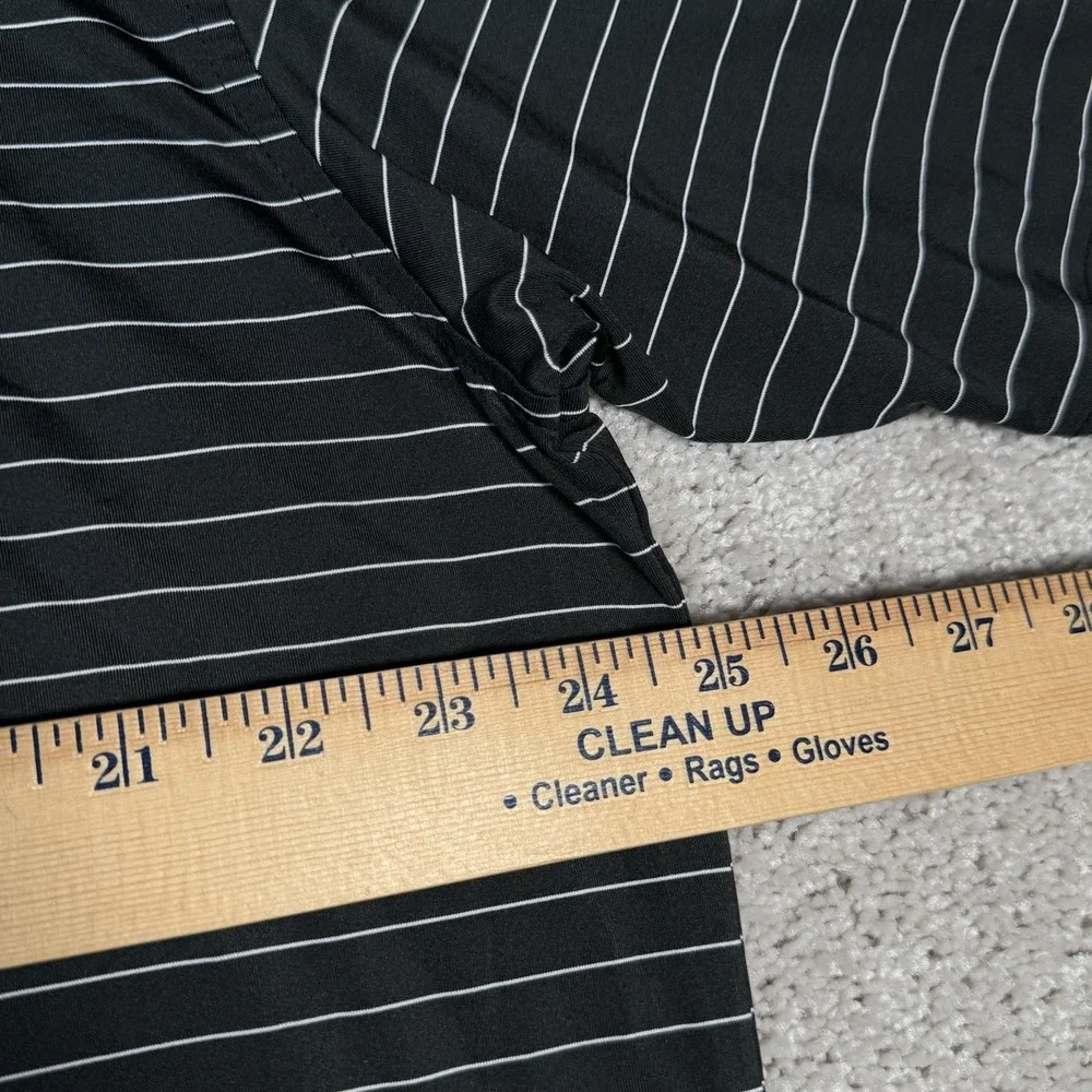 FootJoy Golf Polo Men's Large Striped Performance Shirts‎ Black & Blue Logos